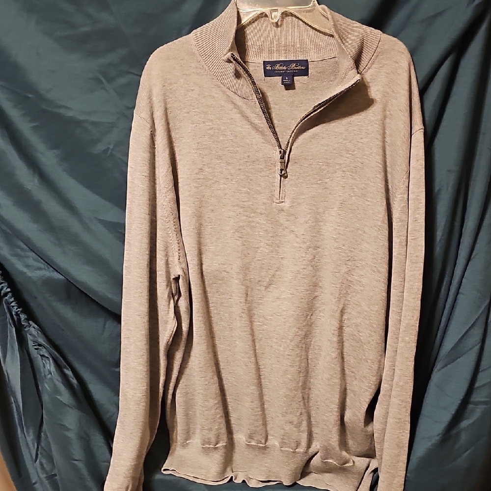 Brooks Brothers Supima® Cotton Quarter-Zip Sweater In Soft Gray